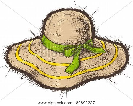 Straw beach hat
