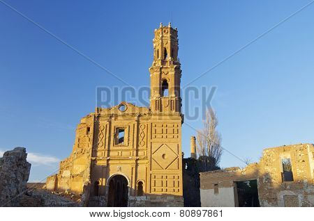 Belchite village destroyed in a bombing during the Spanish Civil War, Saragossa, Aragon, Spain