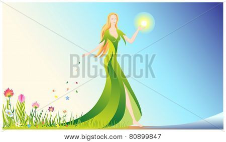 Girl Spring Magic