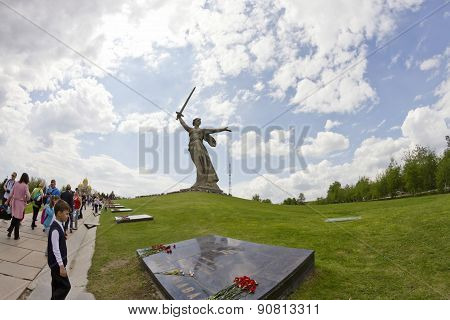 Views Of The Statue Of The Motherland Is Calling Mamayev Kurgan