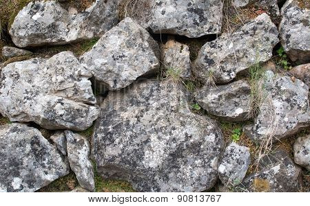 Old rocks in drystone wall