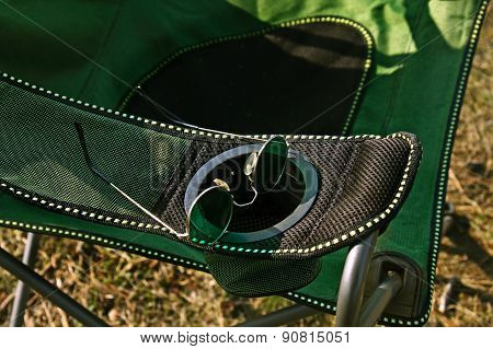 Camp Chair And Roung Glasses