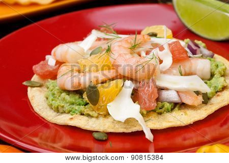 Shrimp Ceviche Tostada