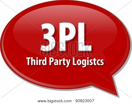 word speech bubble illustration of business acronym term 3PL 3rd Party Logistics vector
