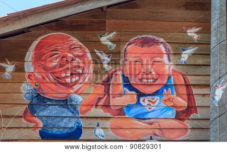 Penang Wall Artwork At Chew Jetty