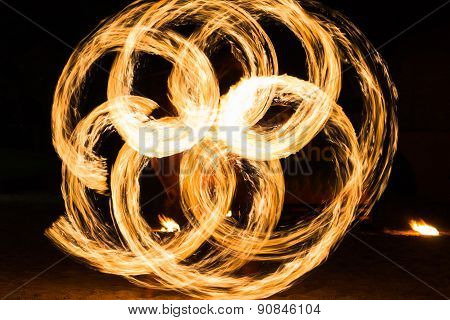 Man Fire Show on the beach