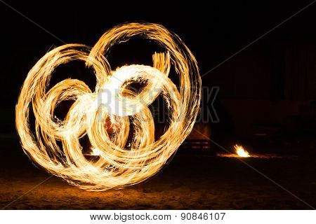 Man Fire Show on the beach