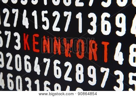 Computer Screen With Kennwort Text On Black Background