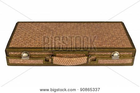 Retro Wick Travel Bag Vintage Isolated On White Background.