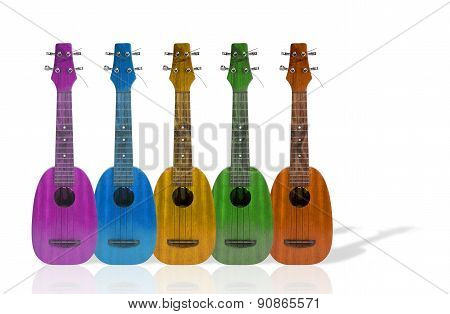 Ukulele Music Instrument On The White Background
