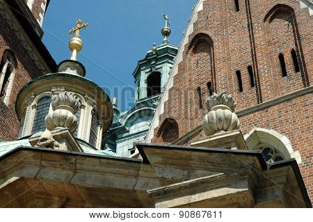Architectural Details On Wawel Cathedral In Krakow, Poland