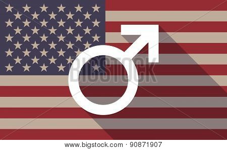 Usa Flag Icon With A Male Sign