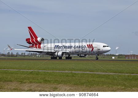 Amsterdam Airport Schiphol - Md-11 Of Martinair Cargo Lands