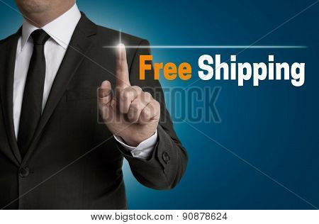 Freeshipping Touchscreen Is Operated By Businessman