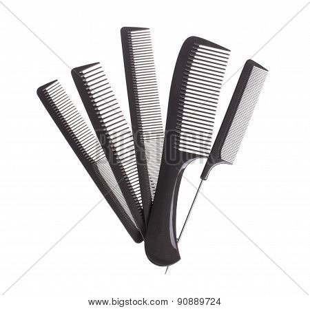 Professional Hairdresser Tools Isolated On White - Stock Image