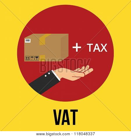 Vat Value Added Tax Illustration Goods Plus Tax And Customer Vector