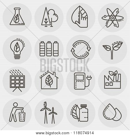 Ecology web icons set