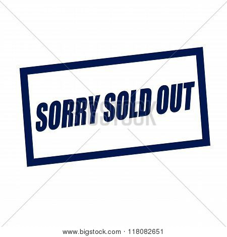 Sorry Sold Out Blueblack Stamp Text On White