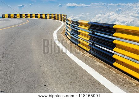 Road fence safety in highway mountain at countruside