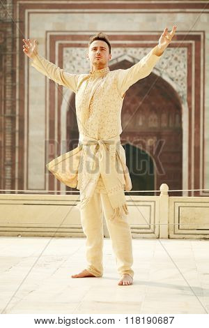 Young man in indian clothes