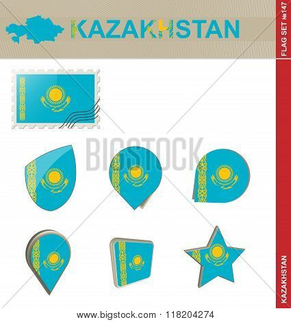 Kazakhstan Flag Set, Flag Set #147
