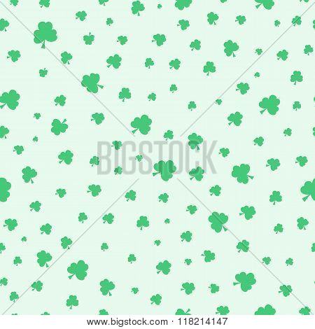 Seamless Green Clover Pattern Background