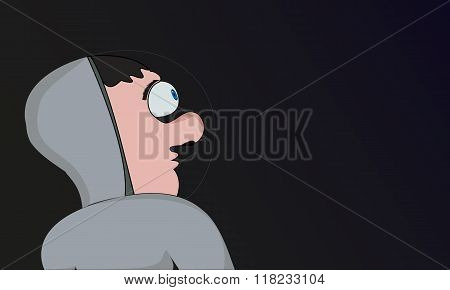 Illustrated astronaut in space