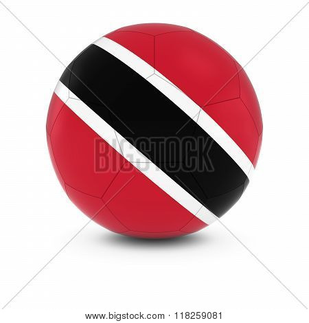 Trinidad and Tobago Football - Trinidadian and Tobagonian Flag on Soccer Ball - 3D Illustration