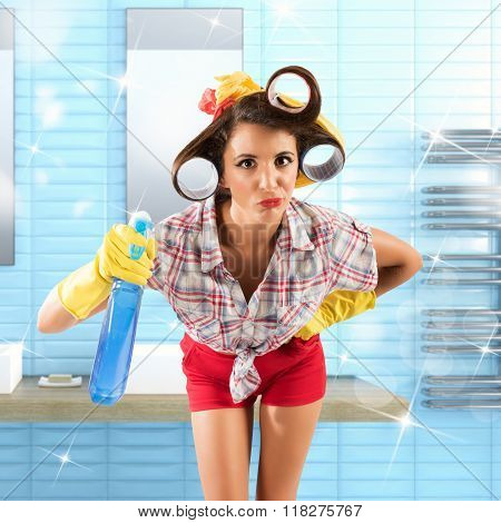 Simpering housewife