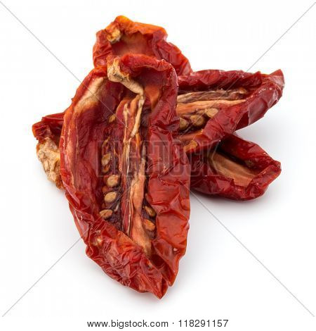 Dried tomatoes isolated on white background cutout