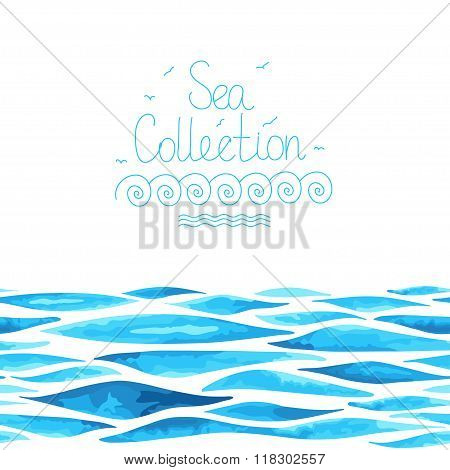 Seamless horizontal sea background