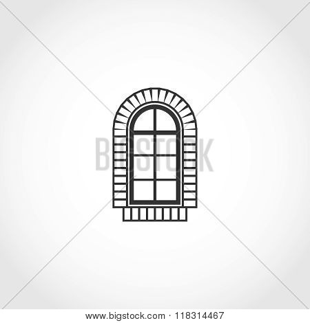 Vintage window vector icon