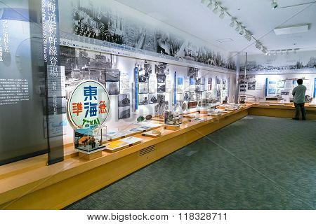 NAGOYA JAPAN - NOVEMBER 18 2015: The SCMaglev and Railway Park features 39 full-size railway vehicles and one bus exhibit train cab simulators and railway model dioramas