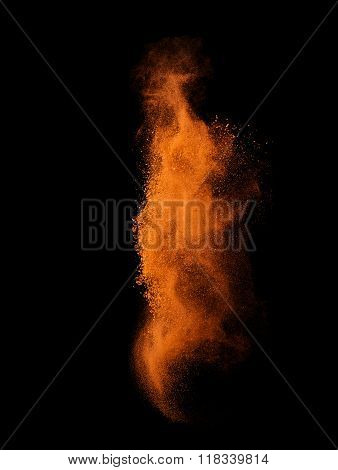 colorful powder splash isolated on black background