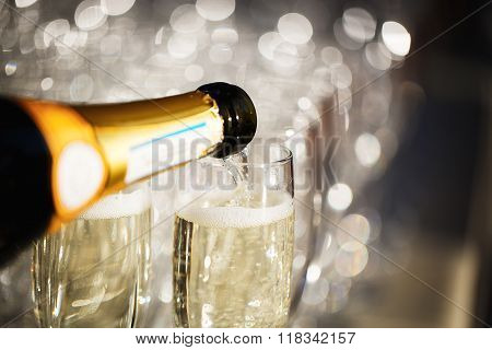 Glasses of champagne