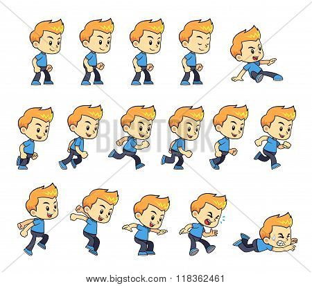 Blue Shirt Boy Game Sprites