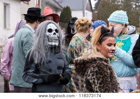 People Attend The Masopust Carnival