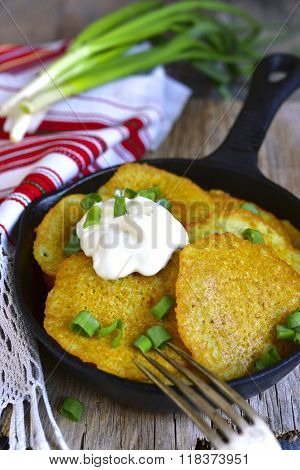 Draniki - Potato Fritters.traditional Belorussian Cuisine.