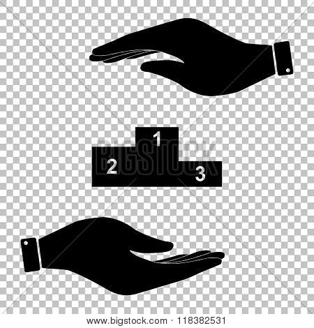 Protect symbol on the transparent background