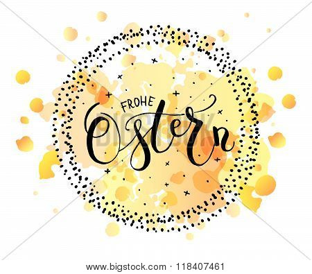 Ostern (easter In German) Postcard, Card, Invitation, Flyer, Banner Template.