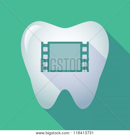 Long Shadow Tooth Icon With A Film Photogram