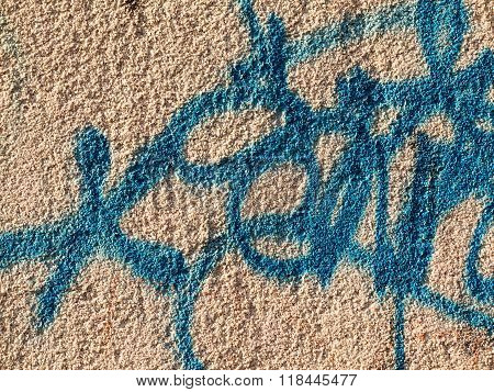 Concrete, Weathered, Worn Wall Damaged Paint. Grungy Concrete Surface. Great Background Or Texture.
