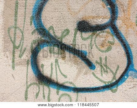 Concrete, Weathered, Worn Wall Damaged Paint. Grungy Concrete Surface. Great Background Or Texture.