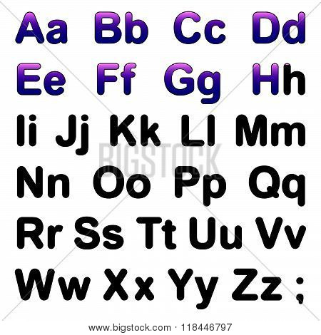 Alphabet Letters On A Black Background