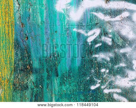 Zhitomir Ukraine - February 7: Detail of graffiti on a concrete wall. Grungy concrete surface with c