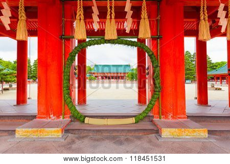Heian Jingu Shrine Chinowa Kuguri Wreath Door H