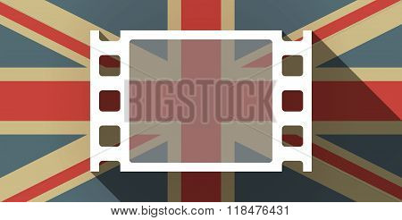 Long Shadow Uk Flag Icon With A Film Photogram