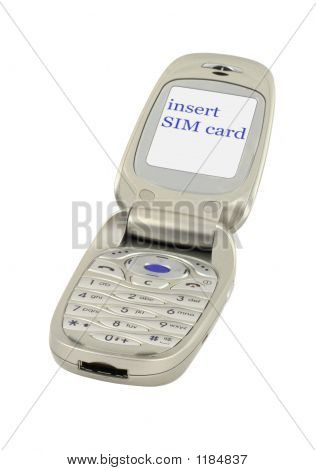 Teléfono móvil con insertar la tarjeta Sim texto