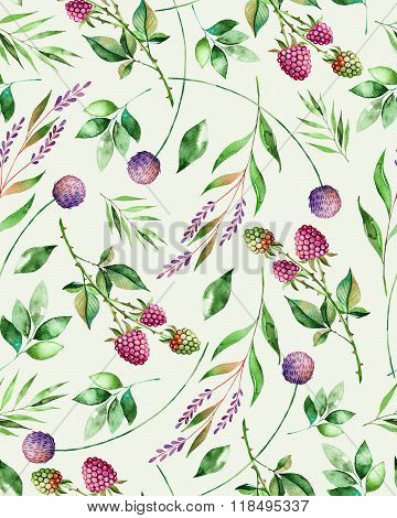 Watercolor floral seamless pattern
