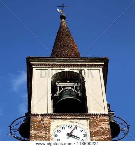 In Mozzate   Old Abstract      And Church Tower Bell Sunny Day Milan